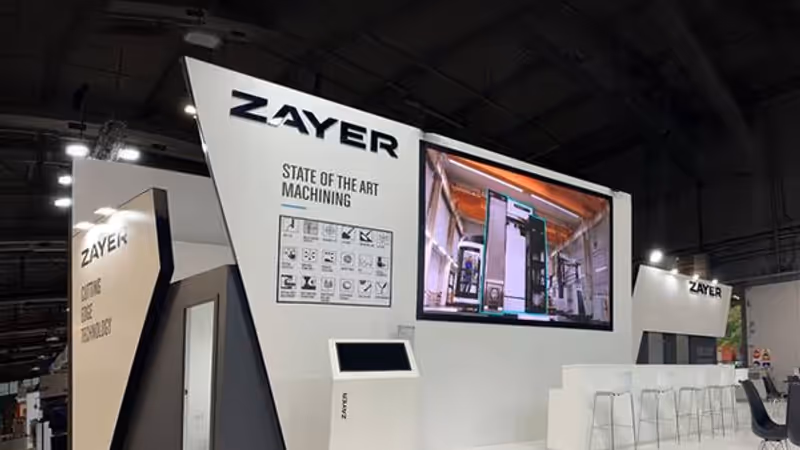 Stand de diseño de alta gama para la exhibición de Zayer en EMO Milano